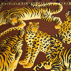 1980s Lanvin Wild Cats Silk Scarf