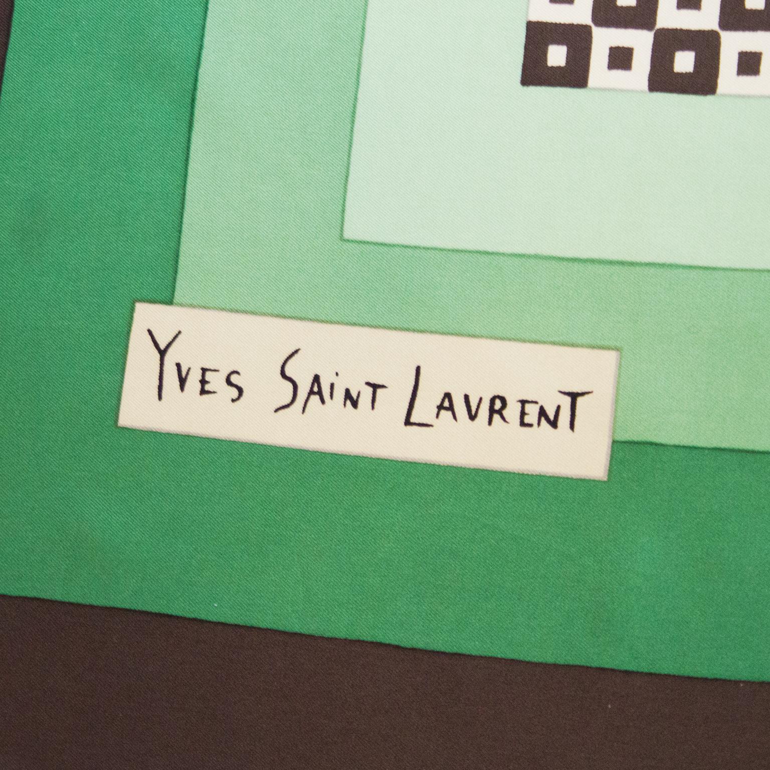 Women's or Men's 1970's Yves Saint Laurent Modernist Silk Scarf