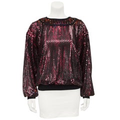 1970s Ungaro Red Sequin Top