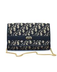 1970's Christian Dior Navy logo clutch bag