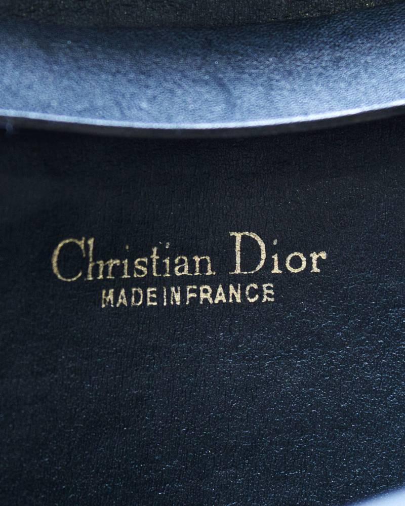 Women's 1970's Christian Dior Navy logo clutch bag