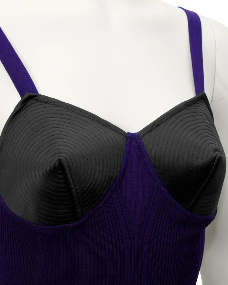 Women's 1980's Jean Paul Gaultier Purple Bustier Corset Dress