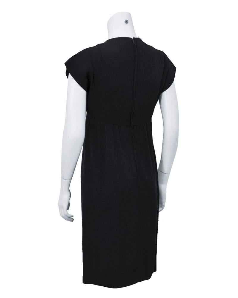 1960's Geoffrey Beene Black Silk Cocktail Dress In Excellent Condition For Sale In Toronto, Ontario