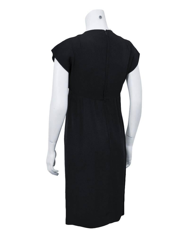 1960's Geoffrey Beene Black Silk Cocktail Dress  In Excellent Condition For Sale In Toronto, Ontario