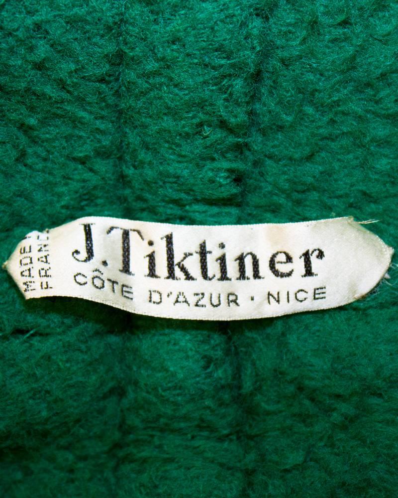 1960er Tiktiner Brauner und grüner doppelseitiger Wollmantel im Angebot 1