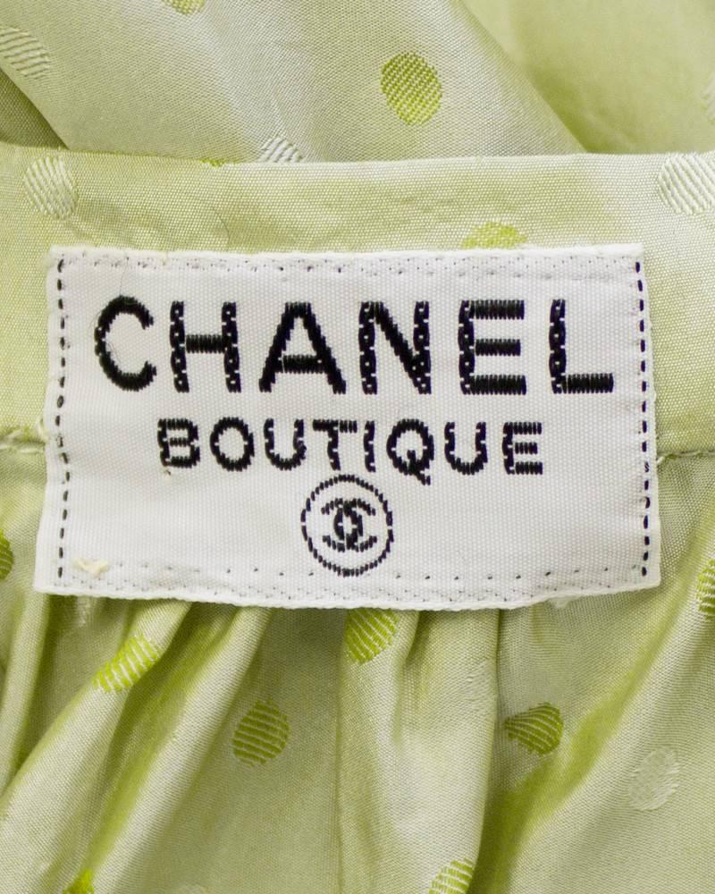 Women's 1980's Chanel Mint Green Tiered Skirt and Top
