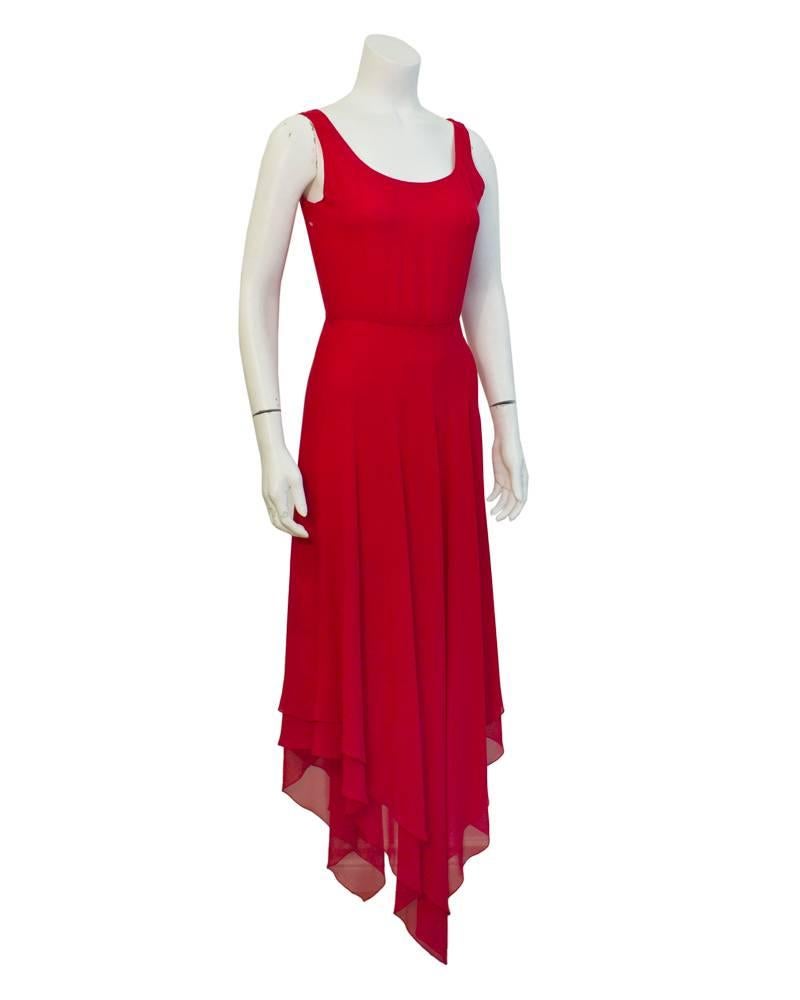 1960's Mollie Parnis Romantic Red Gown with Caplet For Sale at 1stDibs