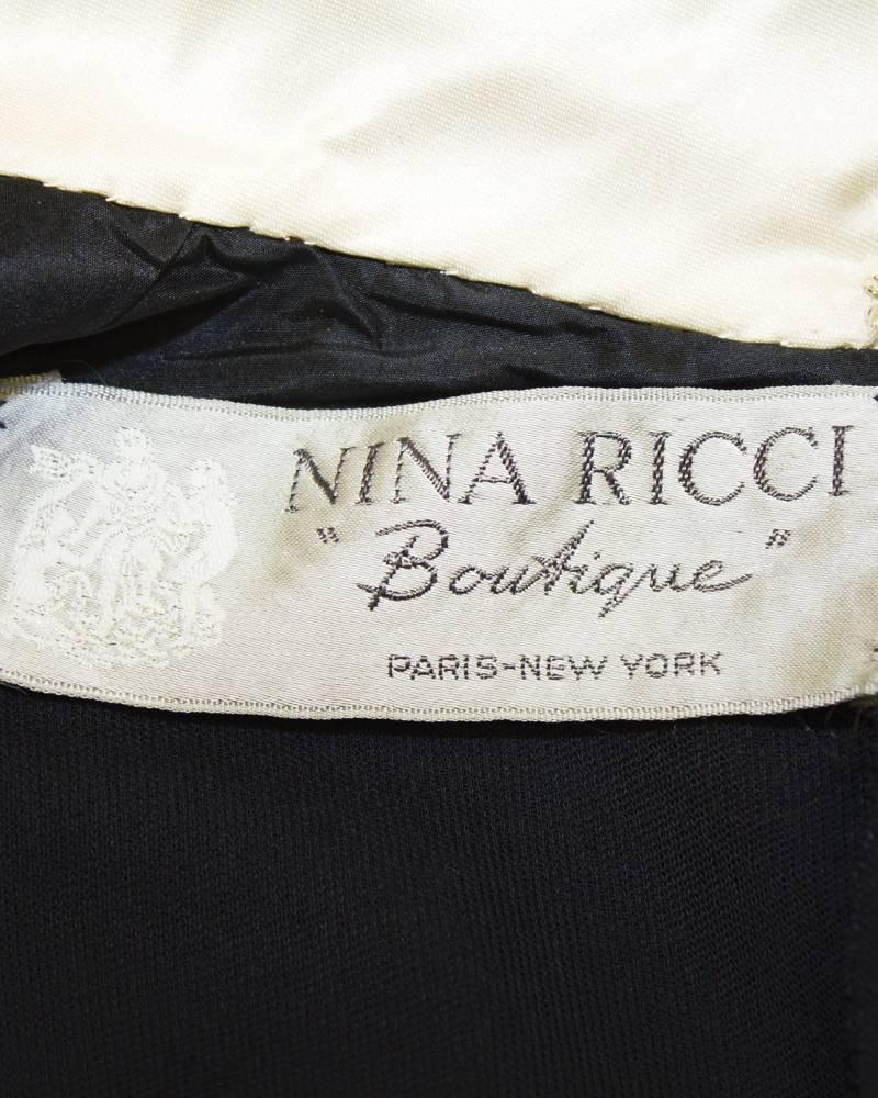 1970's Nina Ricci Black Taffeta Ingenue Gown For Sale at 1stdibs