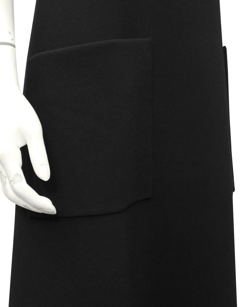 1960's Geoffrey Beene Schwarzes Wollkleid mit großer Schleife  im Angebot 1