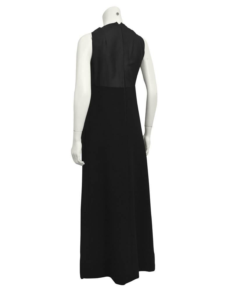 Noir Robe en laine noire Geoffrey Beene des années 1960 avec grand nœud en vente