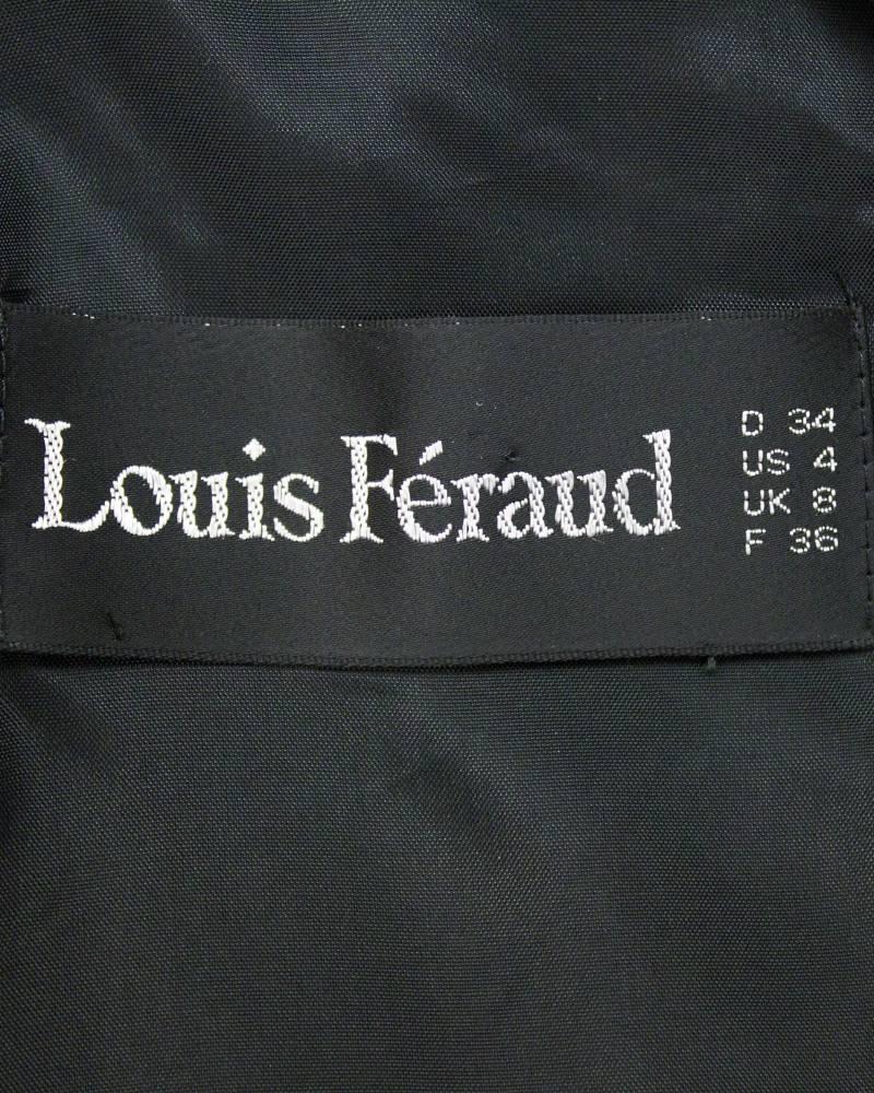 1980's Louis Feraud Black & White Silk Dress with Ruffle Sleeves  2