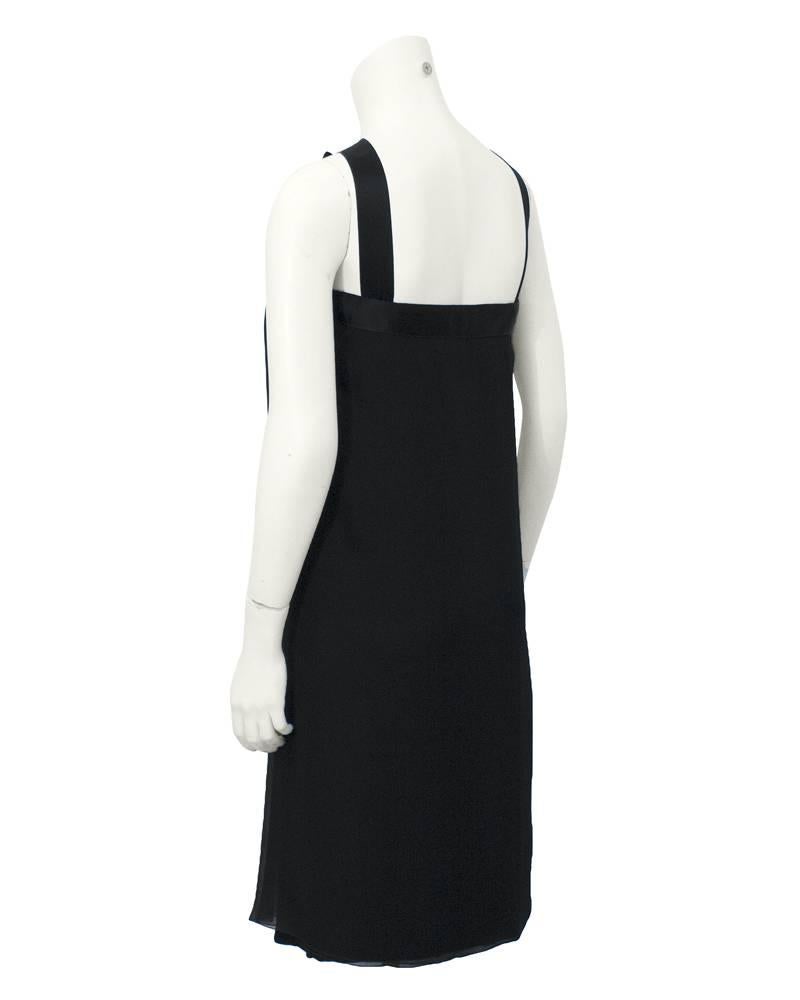 1970's Sarmi Black Demi Couture Cocktail Dress with Bow In Excellent Condition In Toronto, Ontario