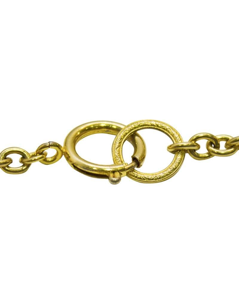 1970's Chanel Gold Chain Sautoir Necklace with Rhinestones In Good Condition For Sale In Toronto, Ontario