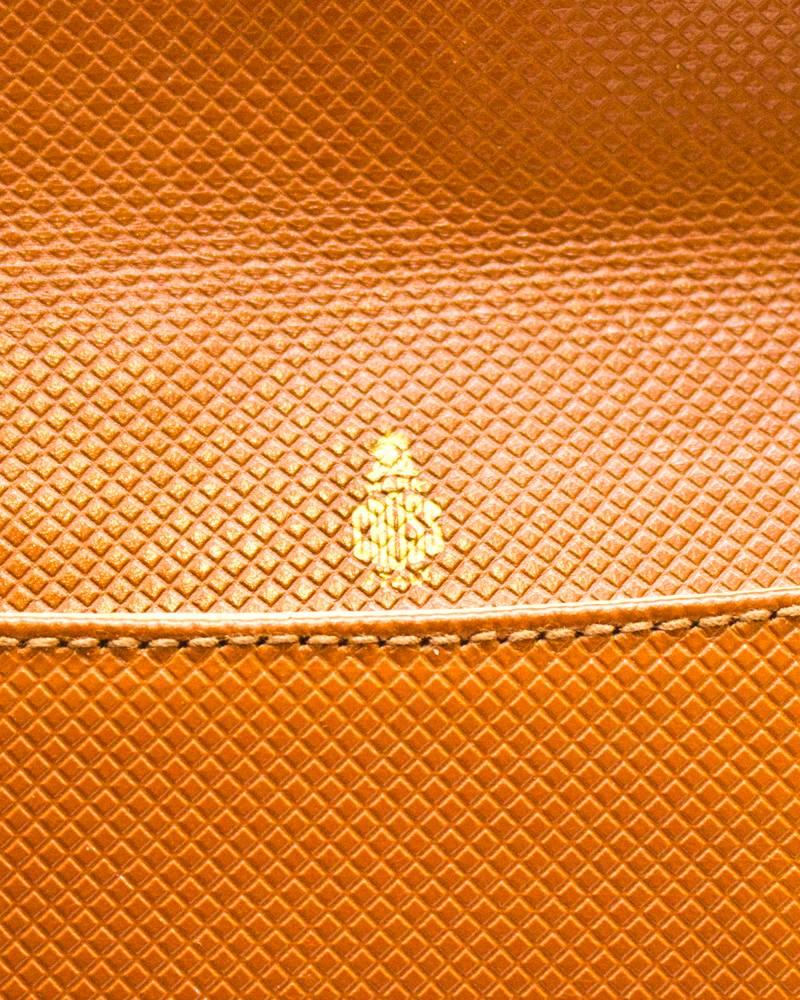 1980's Mark Cross Honey Brown Leather Clutch 1