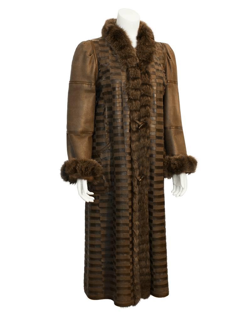 Noir Manteau réversible léger en vison marron des années 1980  en vente