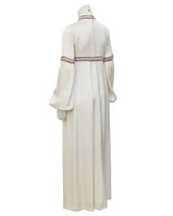 1970's Guy Laroche Haute Couture Cream Silk Beaded Gown