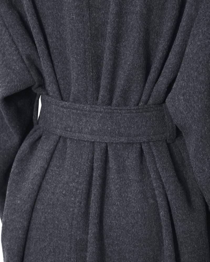 Black 1980s Celine Grey Wool Coat  For Sale