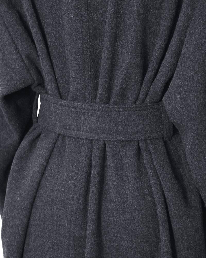 Black 1980s Celine Grey Wool Coat For Sale