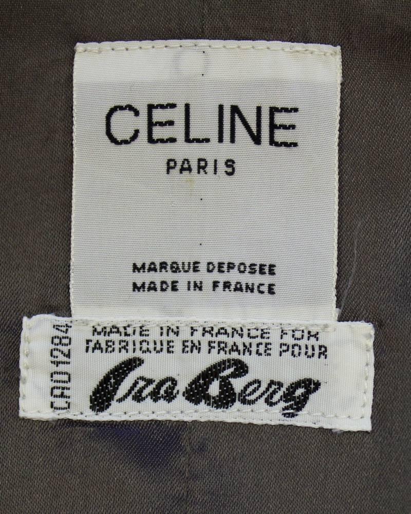 Women's 1980s Celine Grey Wool Coat  For Sale