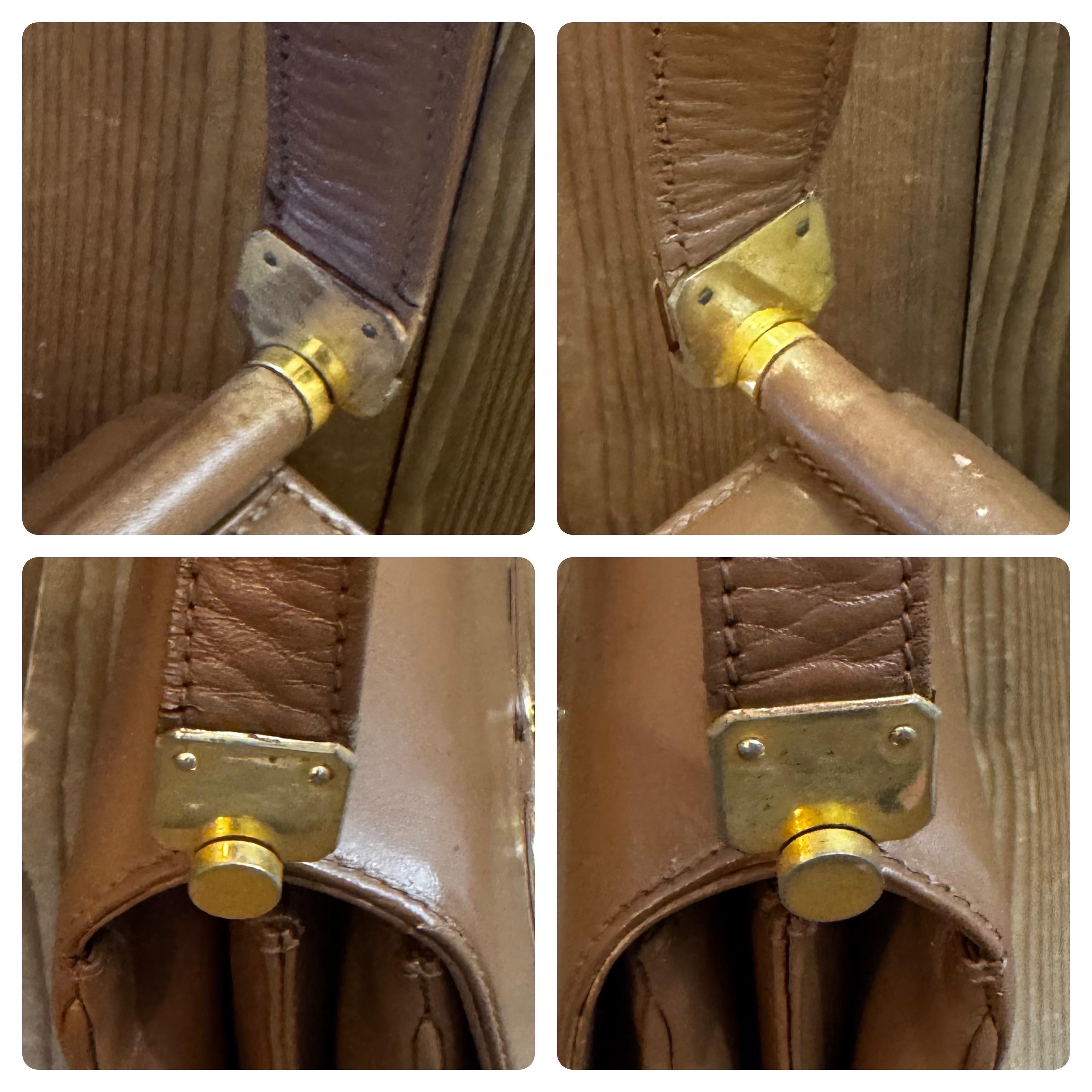 1970s Vintage GUCCI Leather Shoulder Bag Turnlock Brown 3