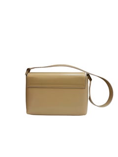 1990s Vintage GUCCI Leather Shoulder Bag Beige Small