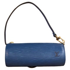 1990s LOUIS VUITTON Blue Epi Leather Mini Papillon Pouch Handbag