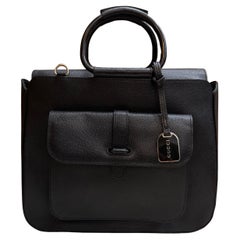 Bolso Tote de Piel GUCCI Vintage Años 90 Negro Mediano