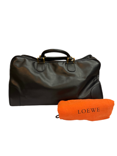 Borsa Boston Anagram Amazona 50 vintage di LOEWE in pelle di vitello, nera, unisex