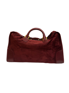 Vintage Loewe Suede Anagram Amazona 50 Boston Borsa Borgogna Unisex
