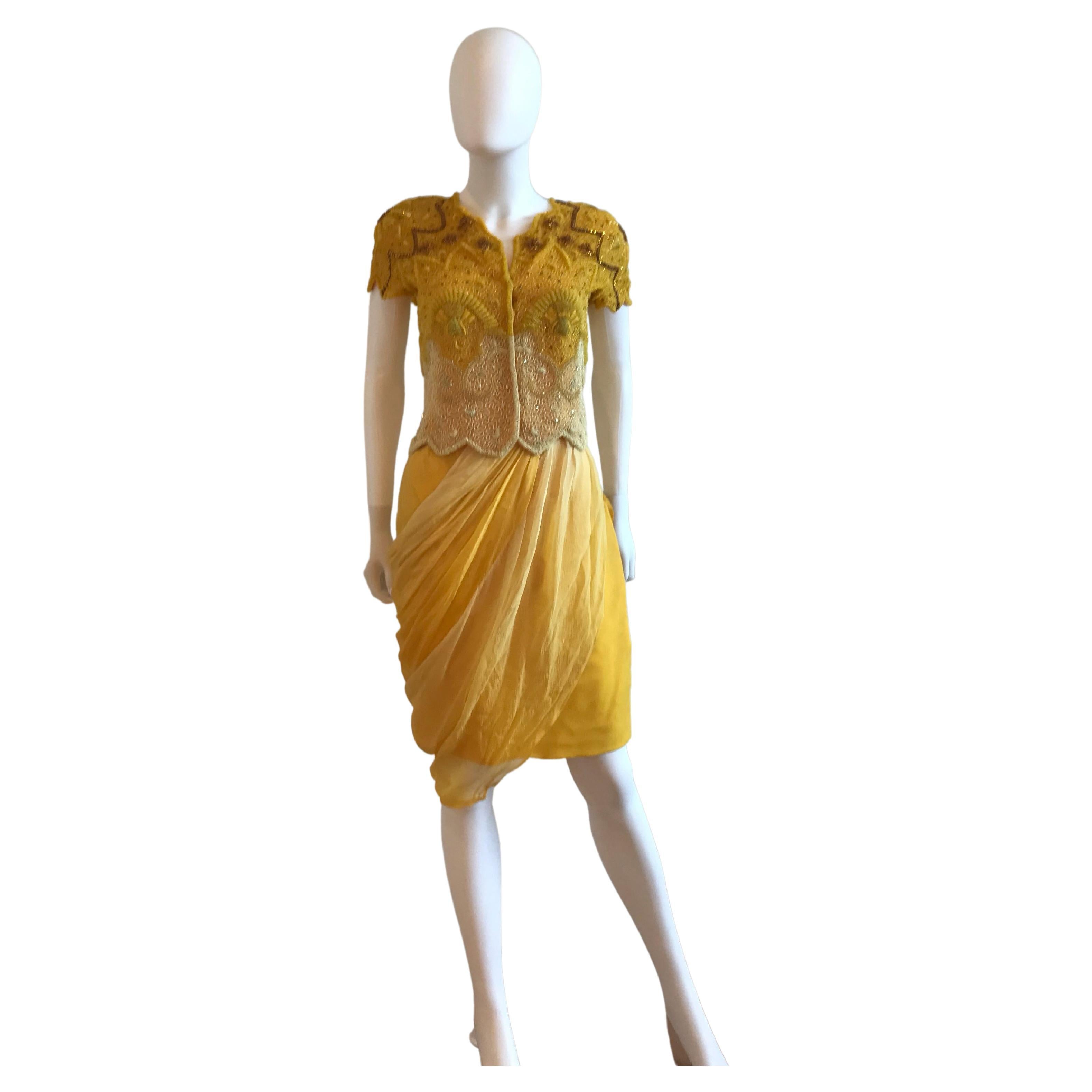 yellow beaded skirt
