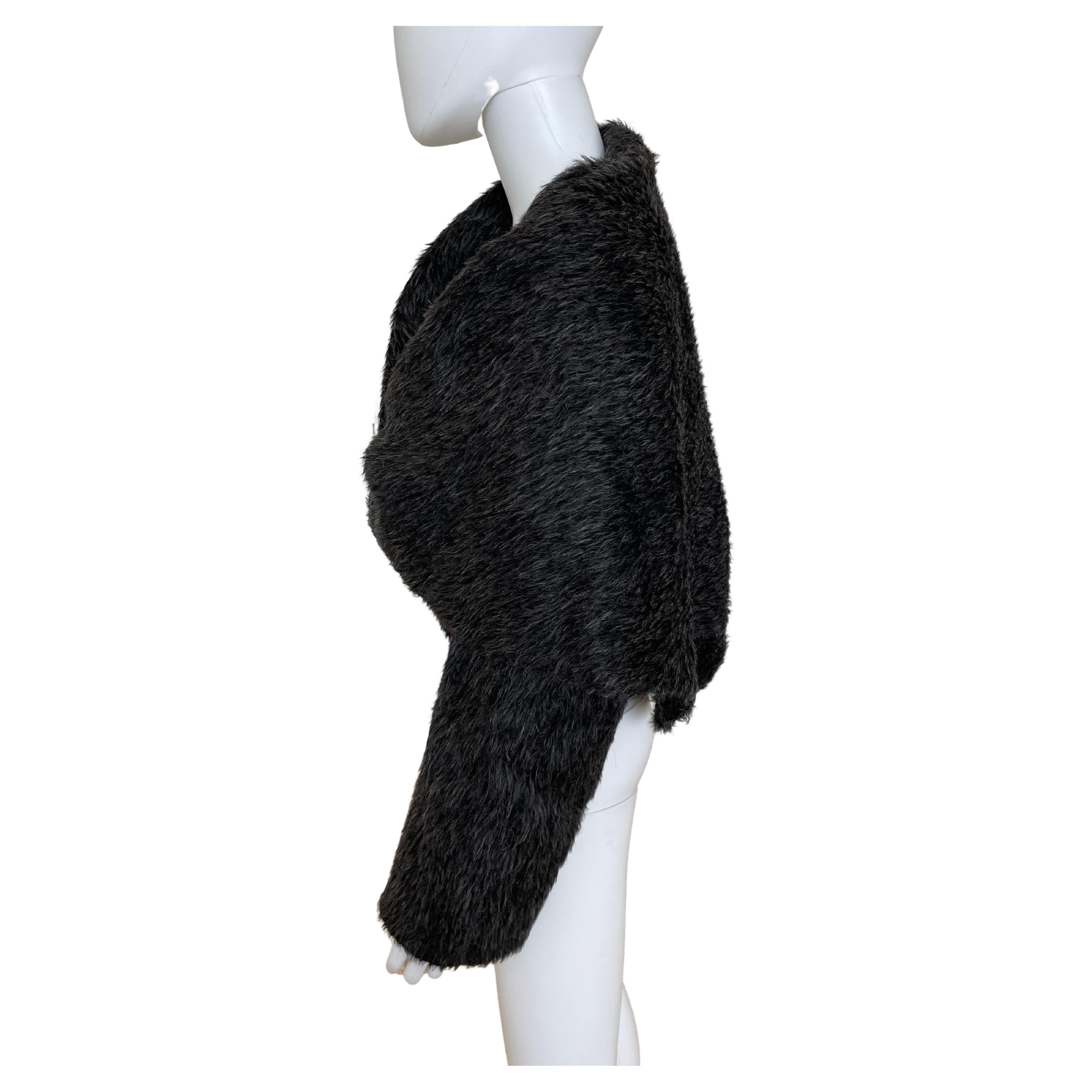 Black Gianfranco Ferré Alpaca and Wool Jacket For Sale