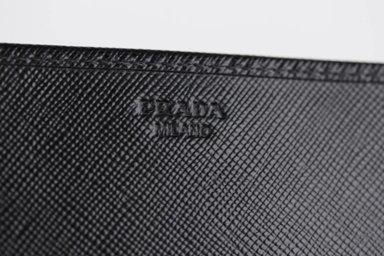 PRADA Black Leather SAFFIANO FIOCCO Ribbon STRAP WALLET Purse WOC 1M1437  BOX at 1stDibs