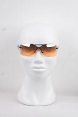 CHRISTIAN DIOR Rimless SUNGLASSES DIOR 47 90C Orange One Piece Lens RHINESTONES