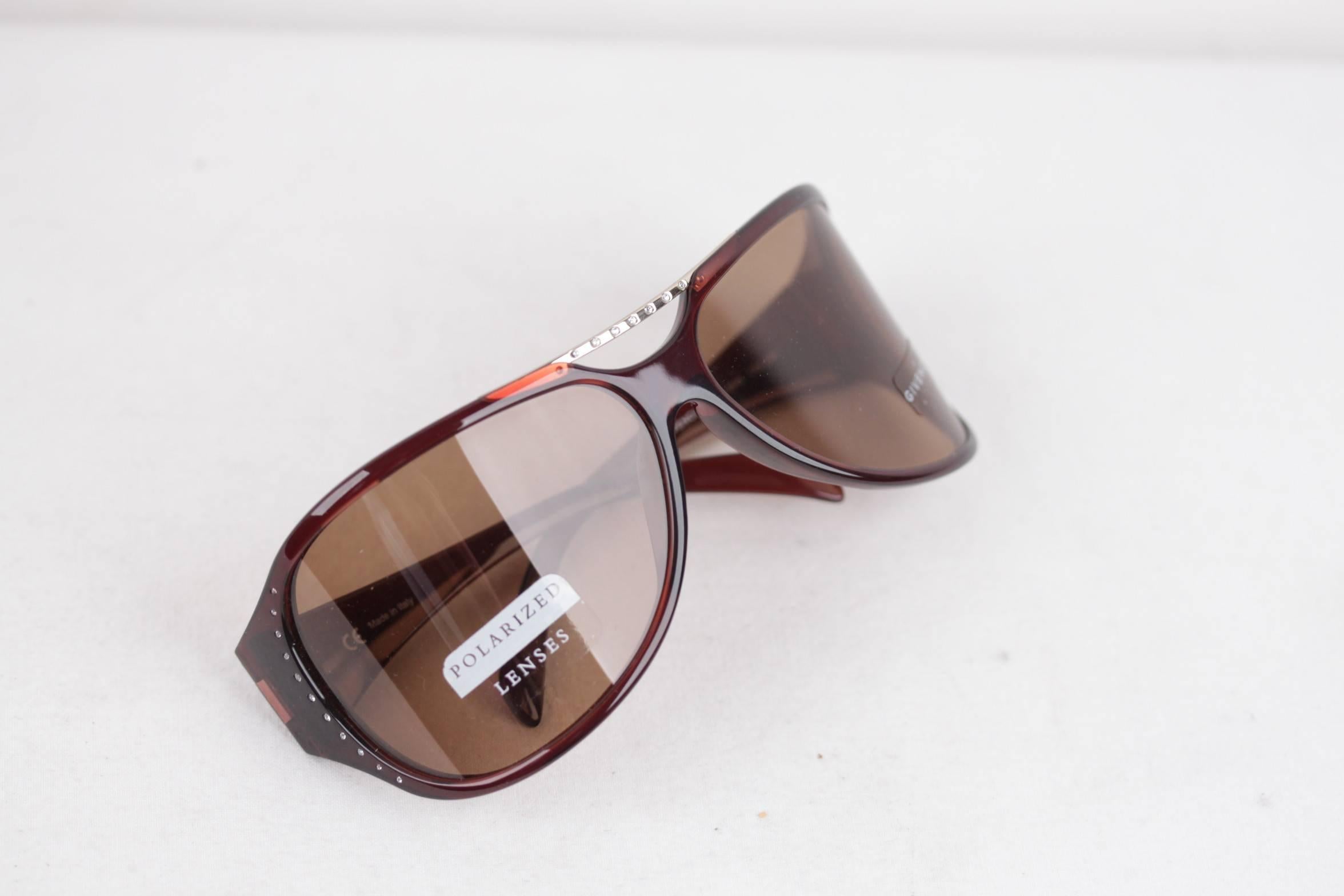 GIVENCHY wrap POLARIZED sunglasses SGV569S col.Z90 brown WOMENS MINT eyewear In New Condition In Rome, Rome