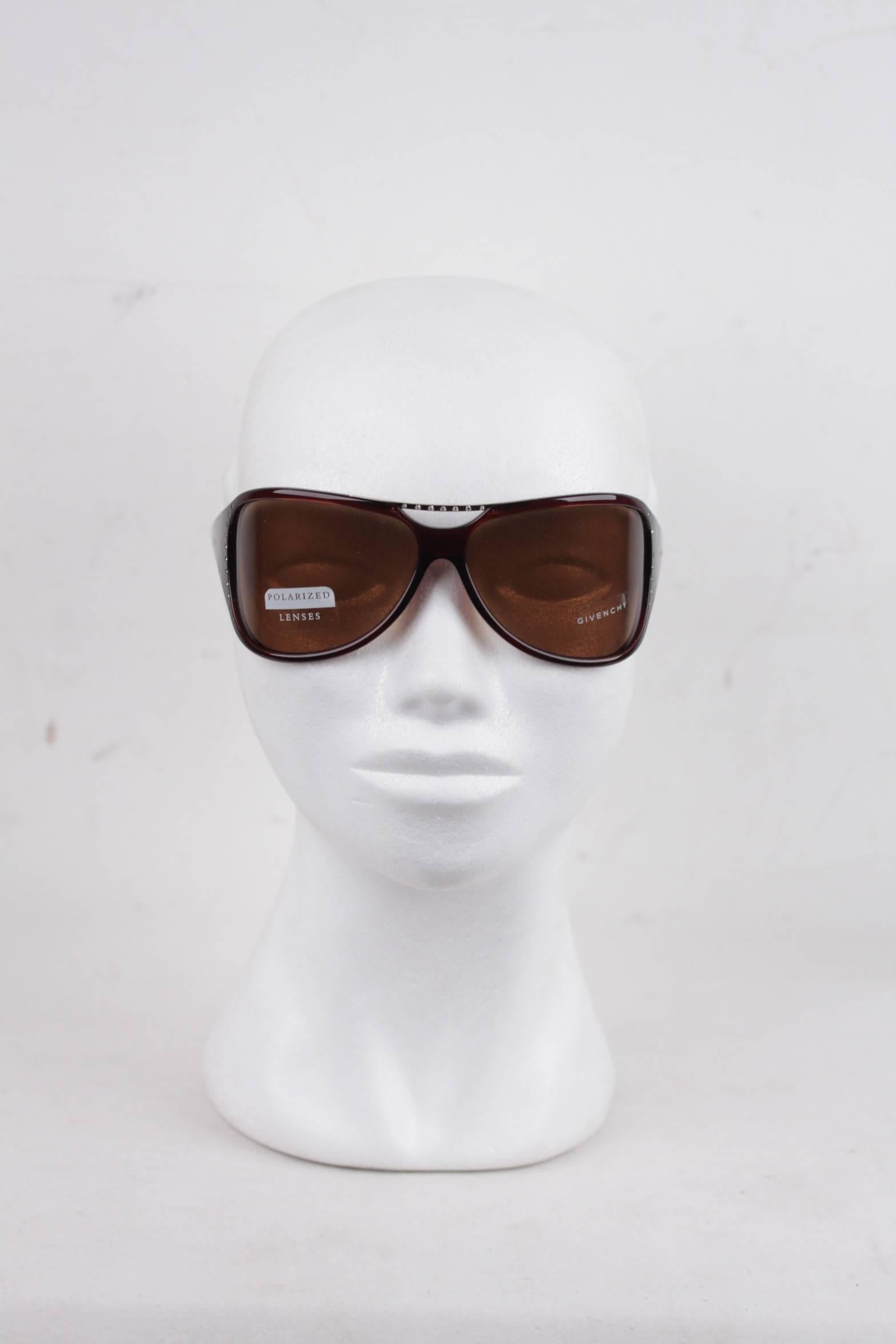 Brown GIVENCHY wrap POLARIZED sunglasses SGV569S col.Z90 brown WOMENS MINT eyewear