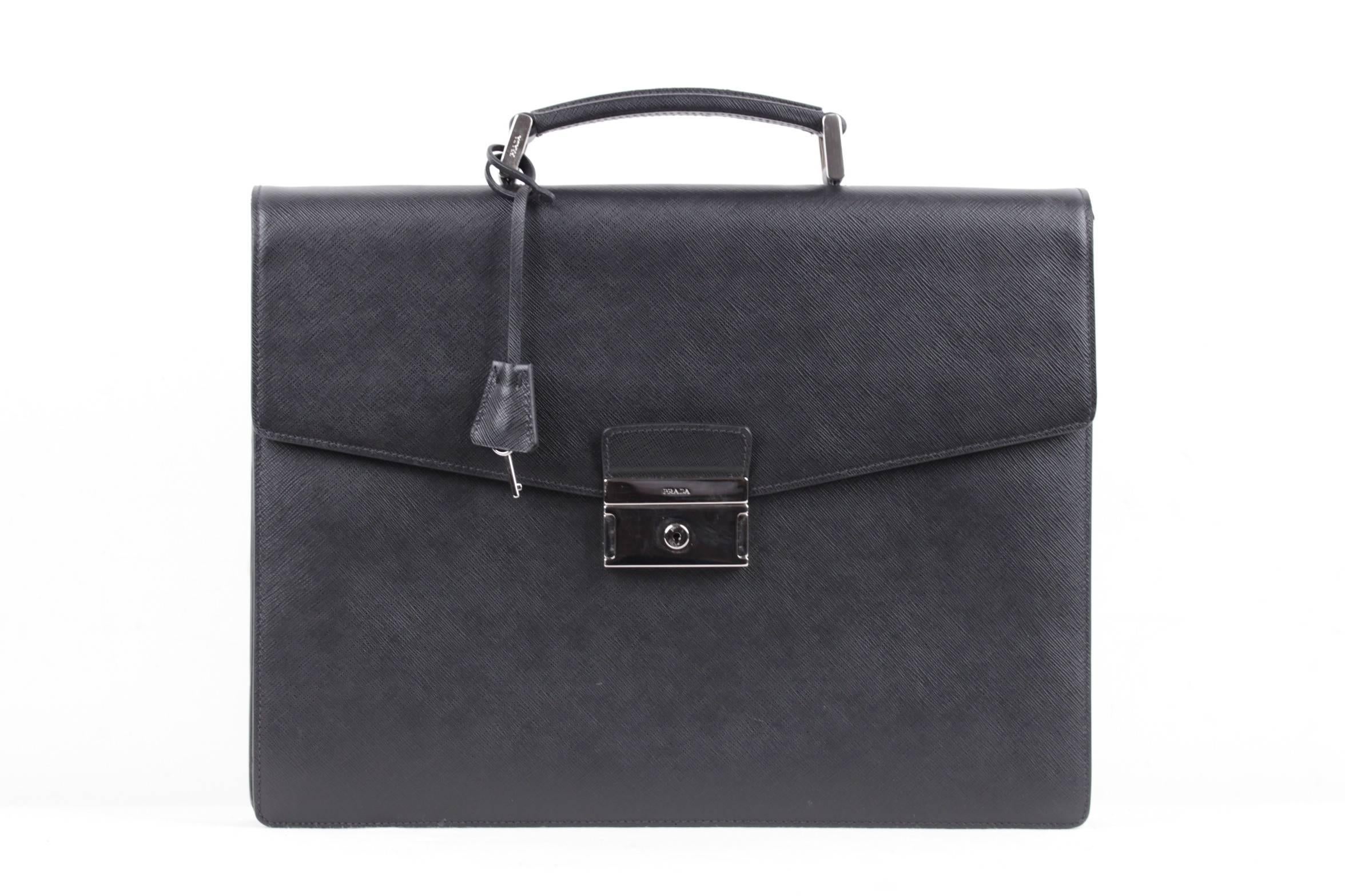 prada saffiano leather briefcase