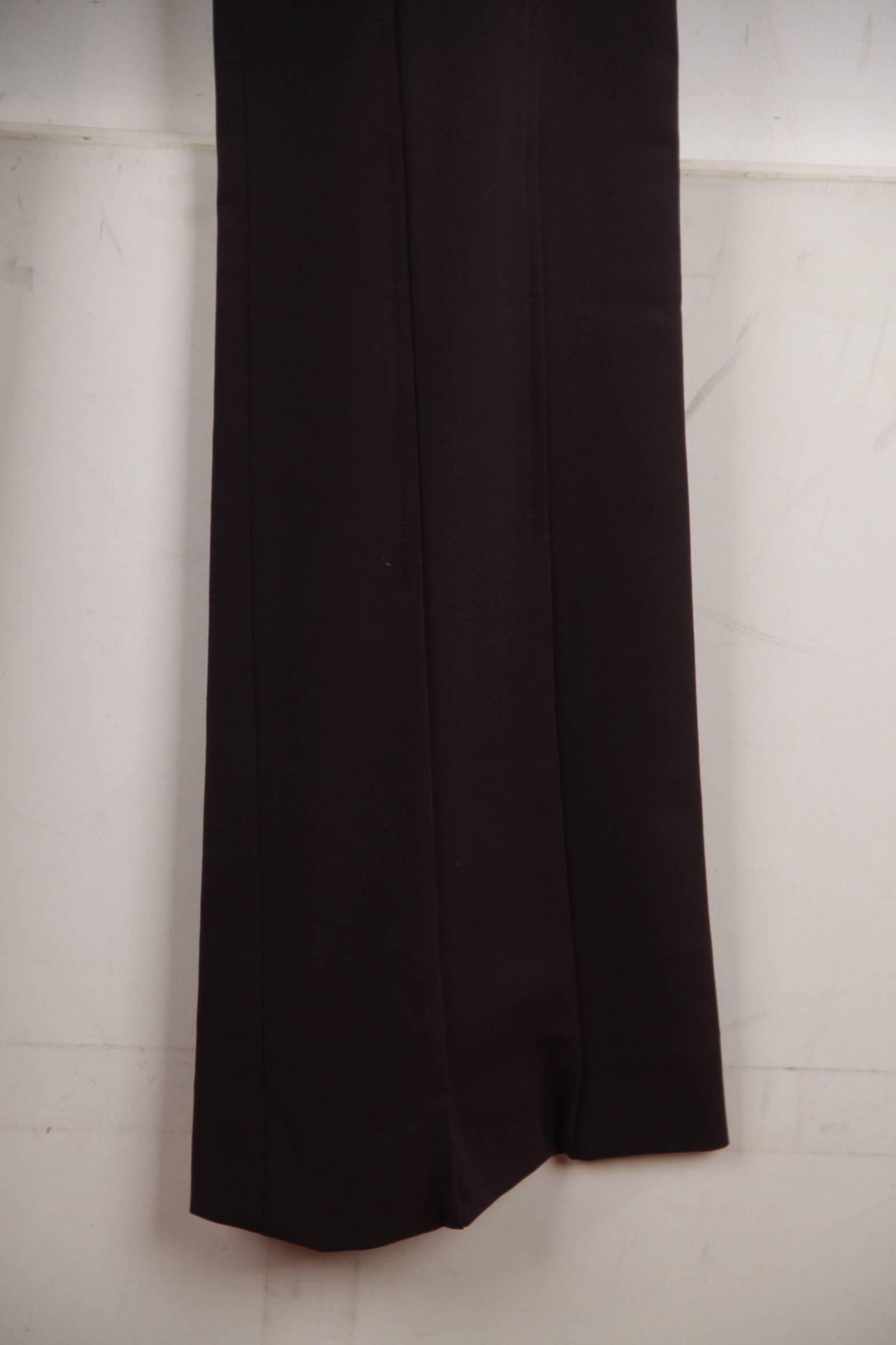 VERSACE Brown Stretch Wool TROUSERS Pants MEDUSA 2005 Fall Collection Sz 40 IT In Good Condition In Rome, Rome