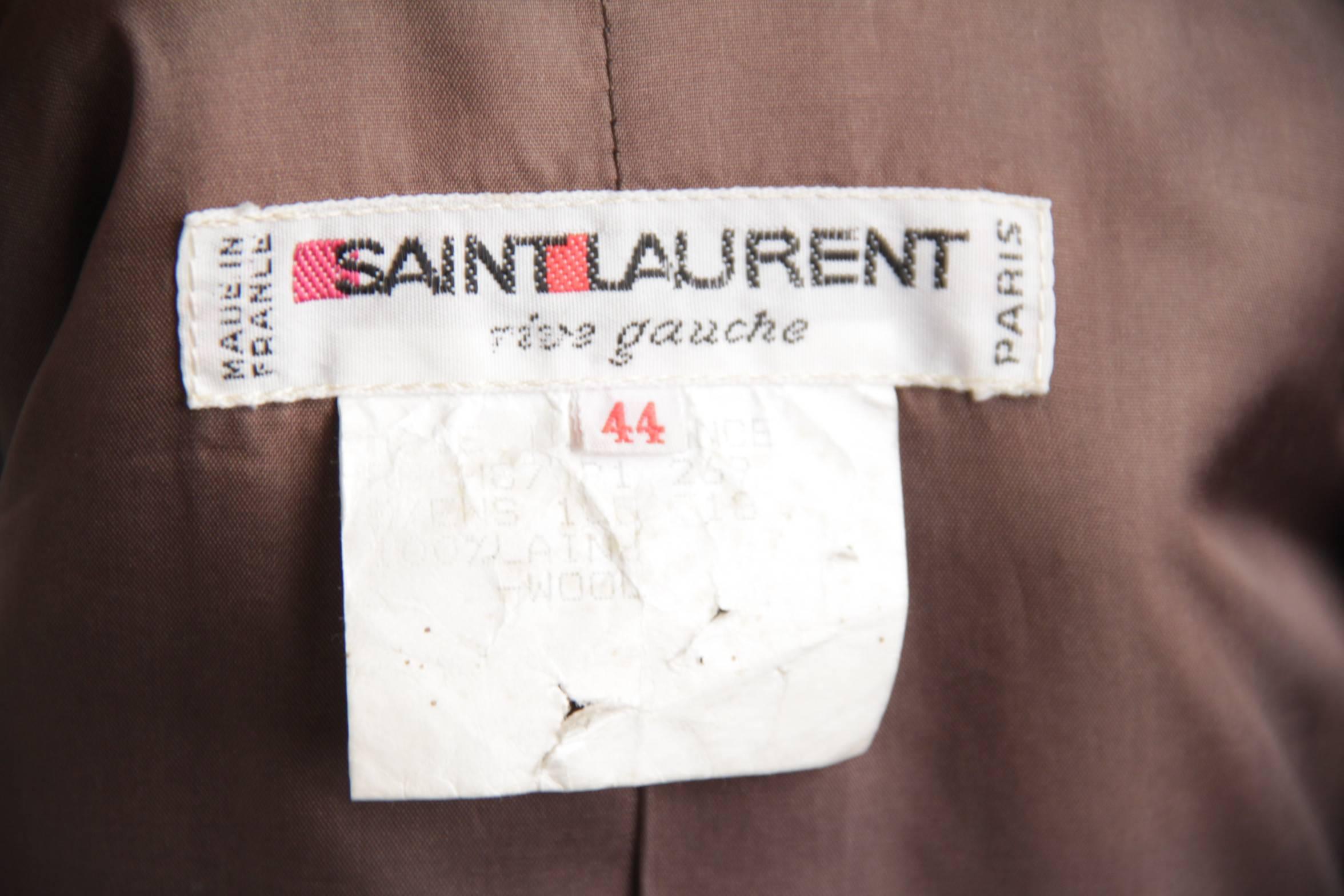 SAINT LAURENT RIVE GAUCHE Vintage Gray Wool BLAZER Jacket SIZE 44 2