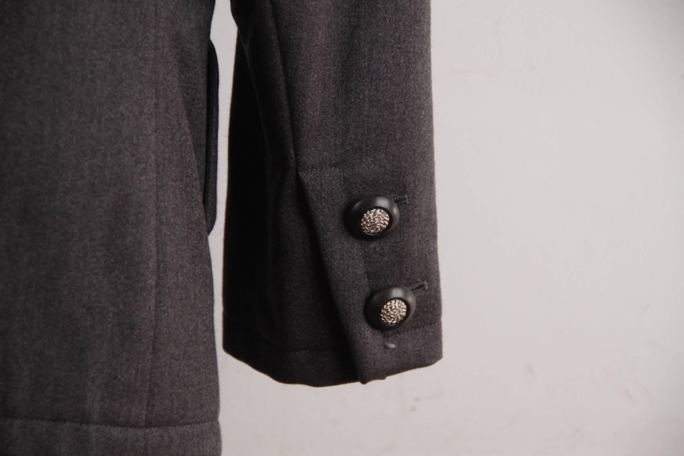 SAINT LAURENT RIVE GAUCHE Vintage Gray Wool BLAZER Jacket SIZE 44 1
