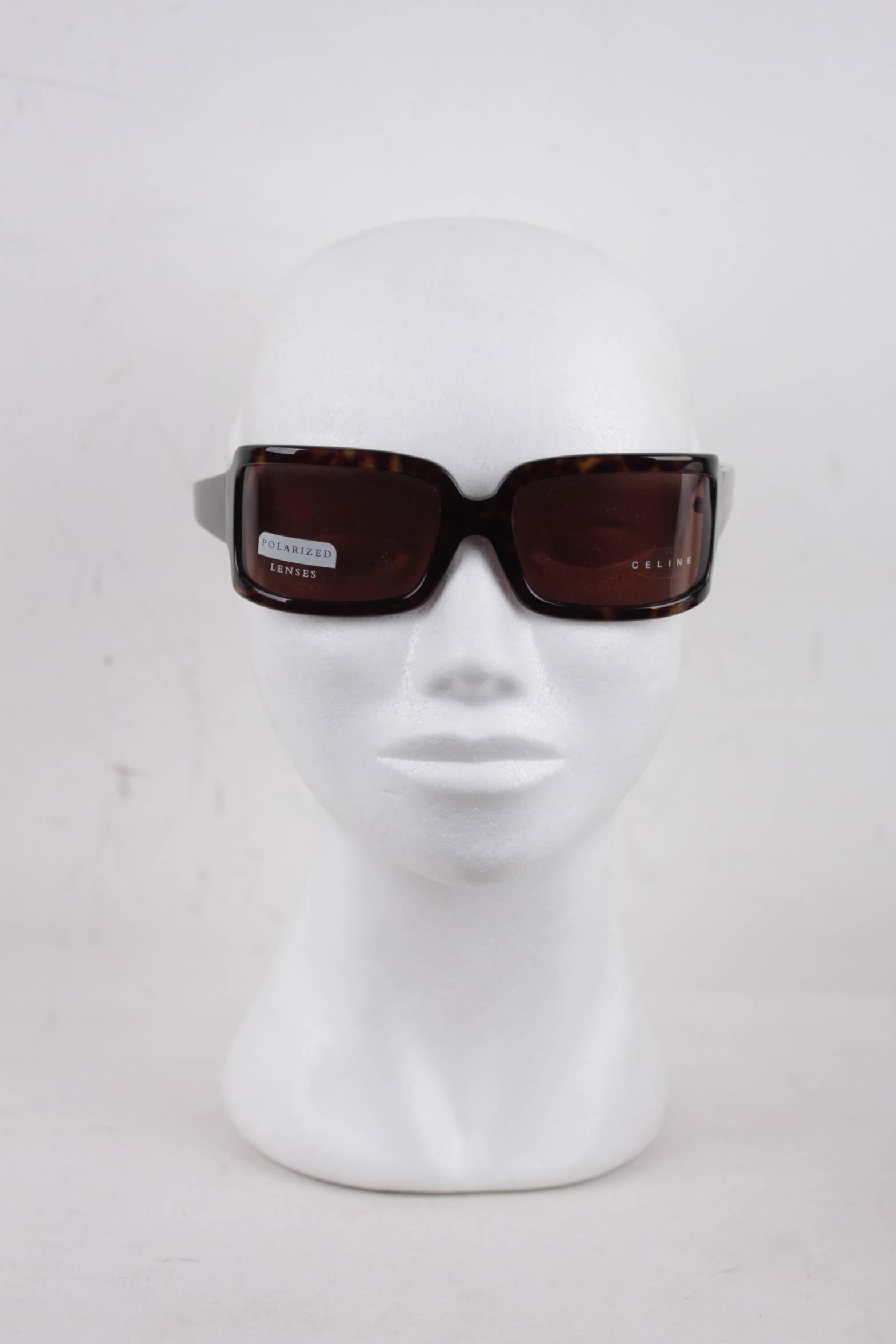 CELINE PARIS braun schildpatt SONNENBRILLE SC 1561 col 722 AUGENBEDINGUNGEN polarisierte Linse 5