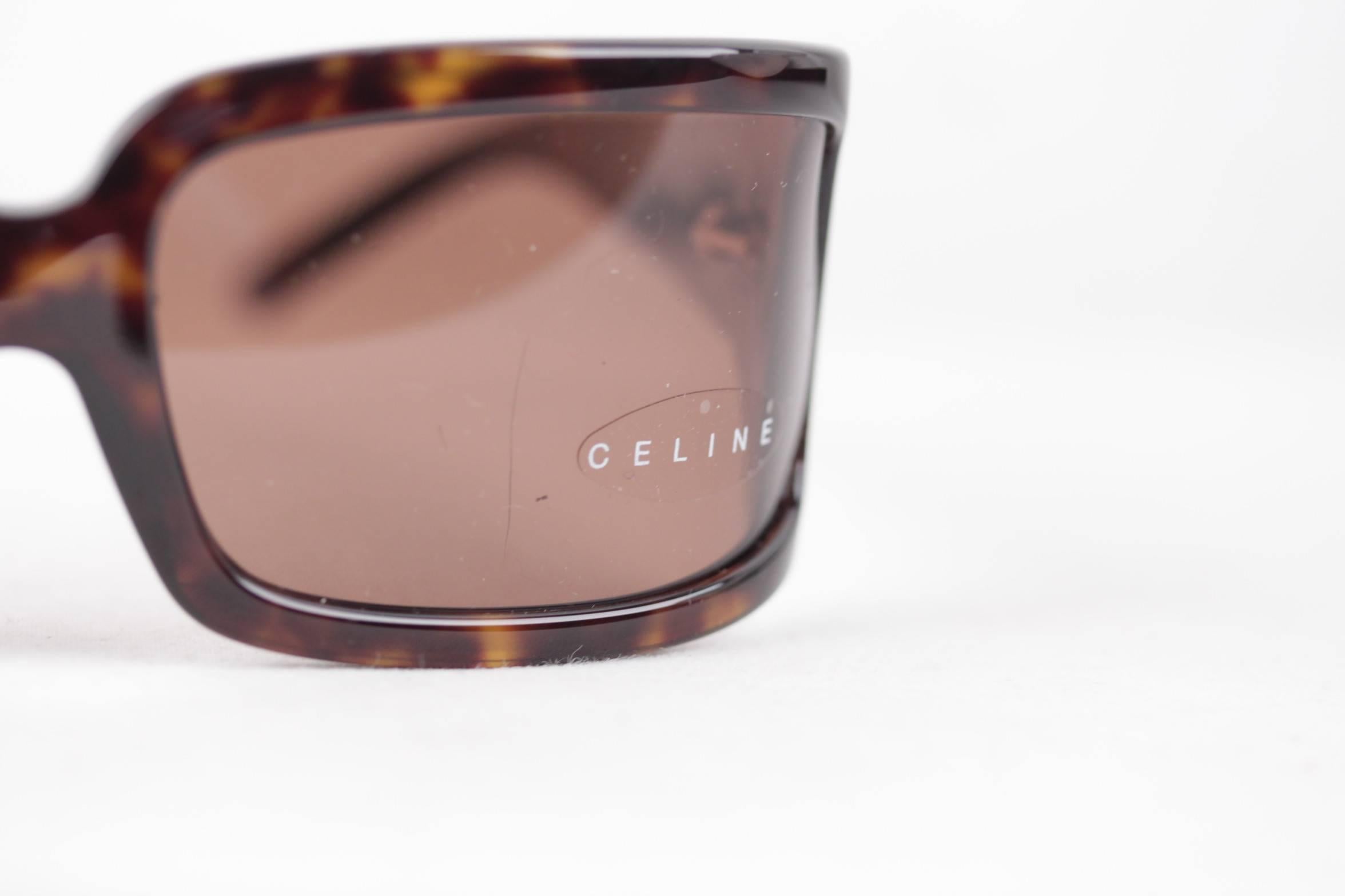 CELINE PARIS braun schildpatt SONNENBRILLE SC 1561 col 722 AUGENBEDINGUNGEN polarisierte Linse (Braun)
