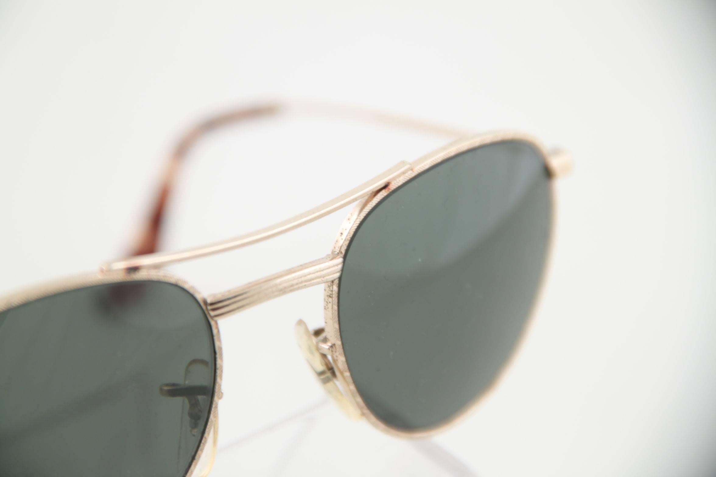 Ray Ban B&l Vintage Sunglasses G-15 Lens W1754 Gold Metal Eyewear  1