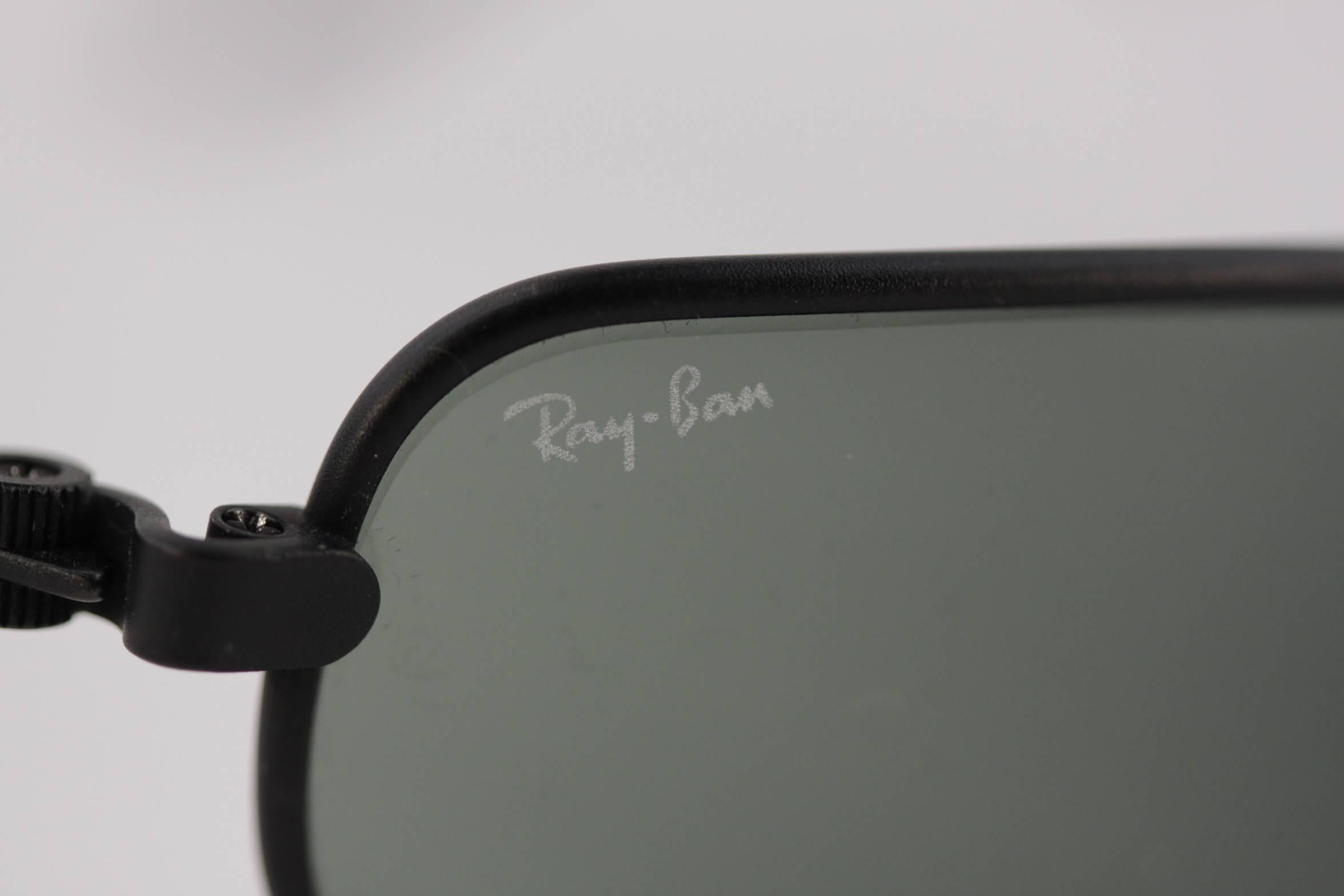 Gray RAY BAN B&L vintage SUNGLASSES ORBS G-15 Gunmetal matte black eyewear w/CASE