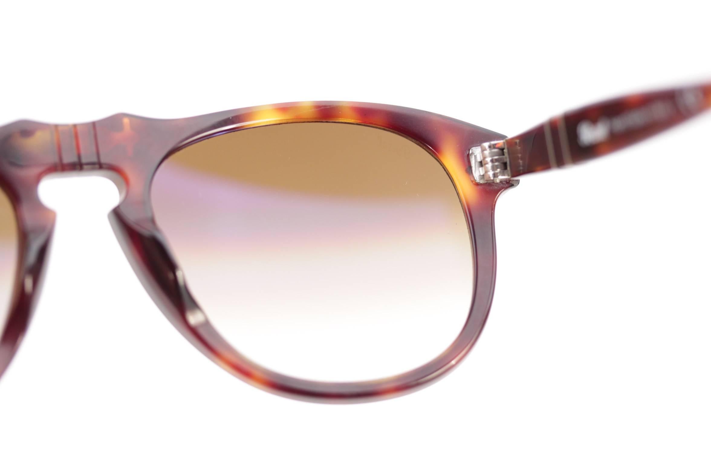 Beige  PERSOL sunglasses HAVANA 649 24/51 52/20 135 2N MEFLECTO eyewear w/CASE