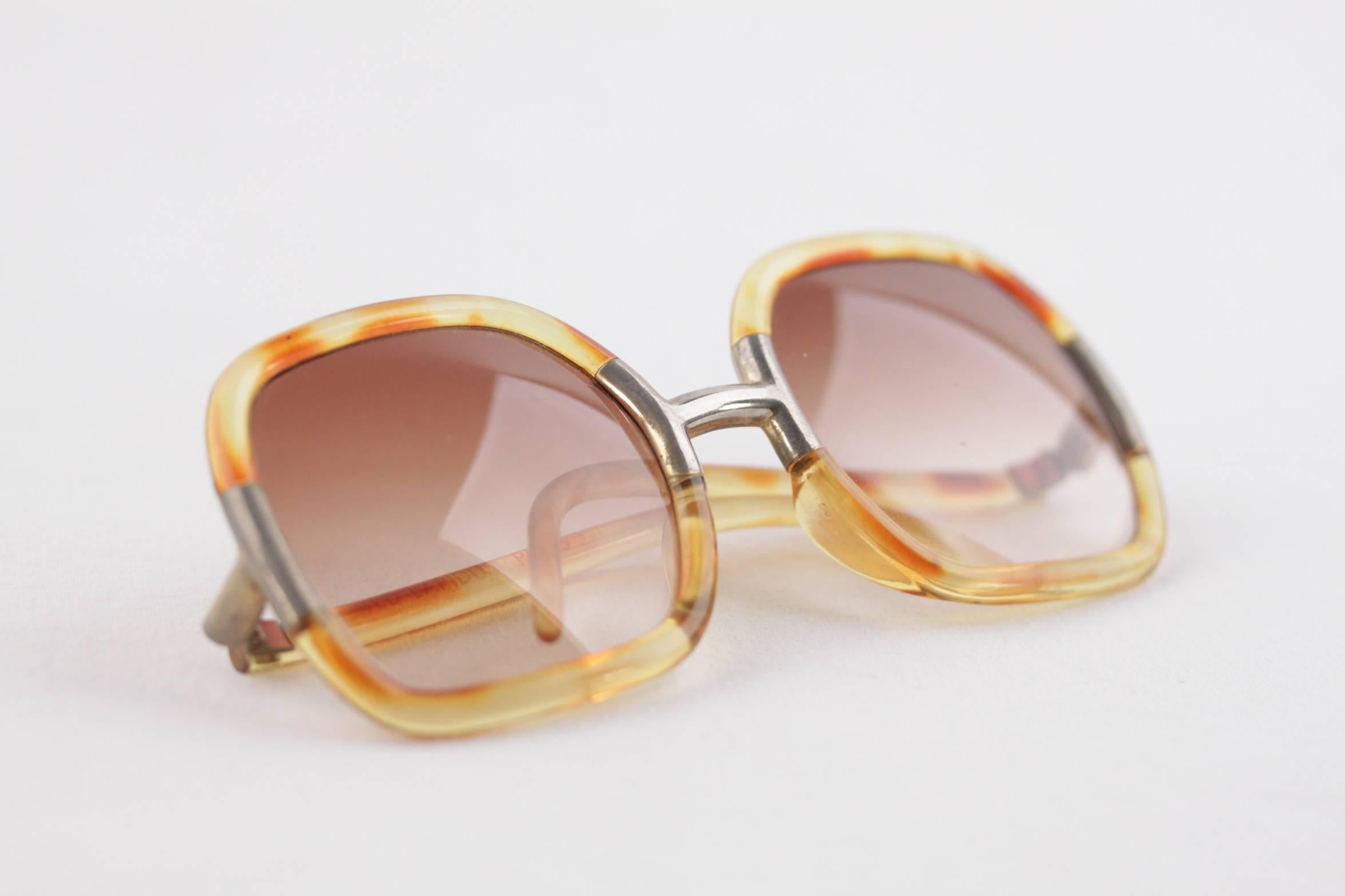 Women's TED LAPIDUS rare vintage honey OVERSIZED SUNGLASSES shades womens eyewear