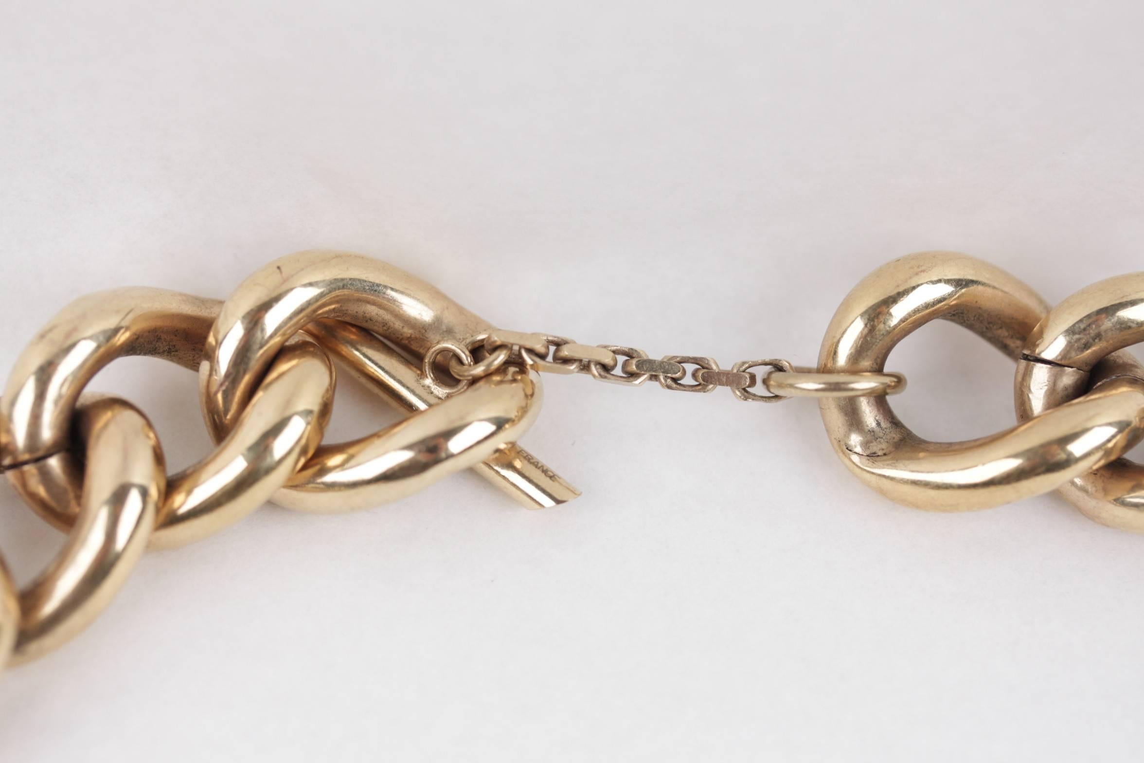 chunky gold chain link necklace