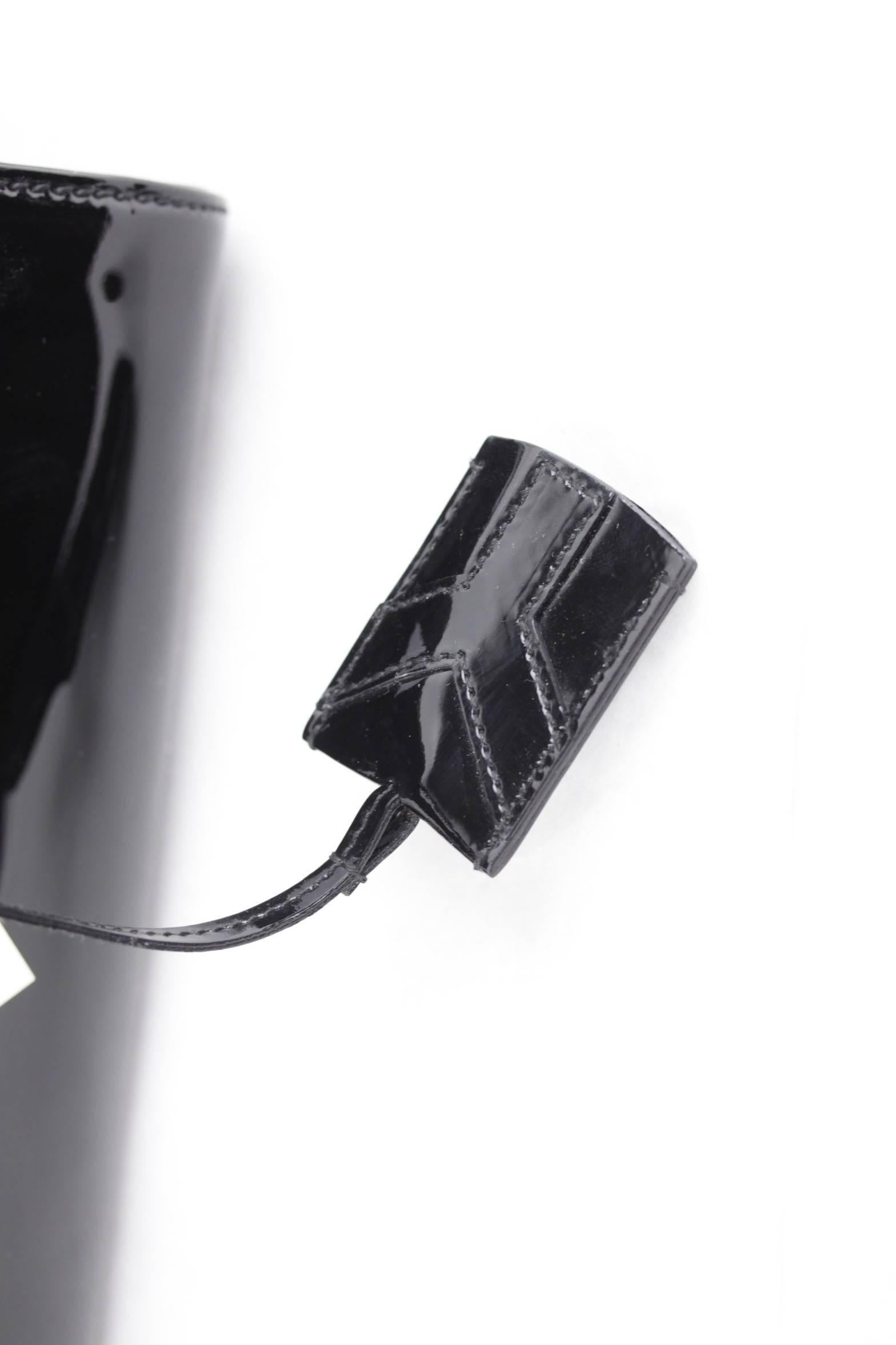 YVES SAINT LAURENT Black Patent Leather UPTOWN Bag HANDBAG Satchel 3