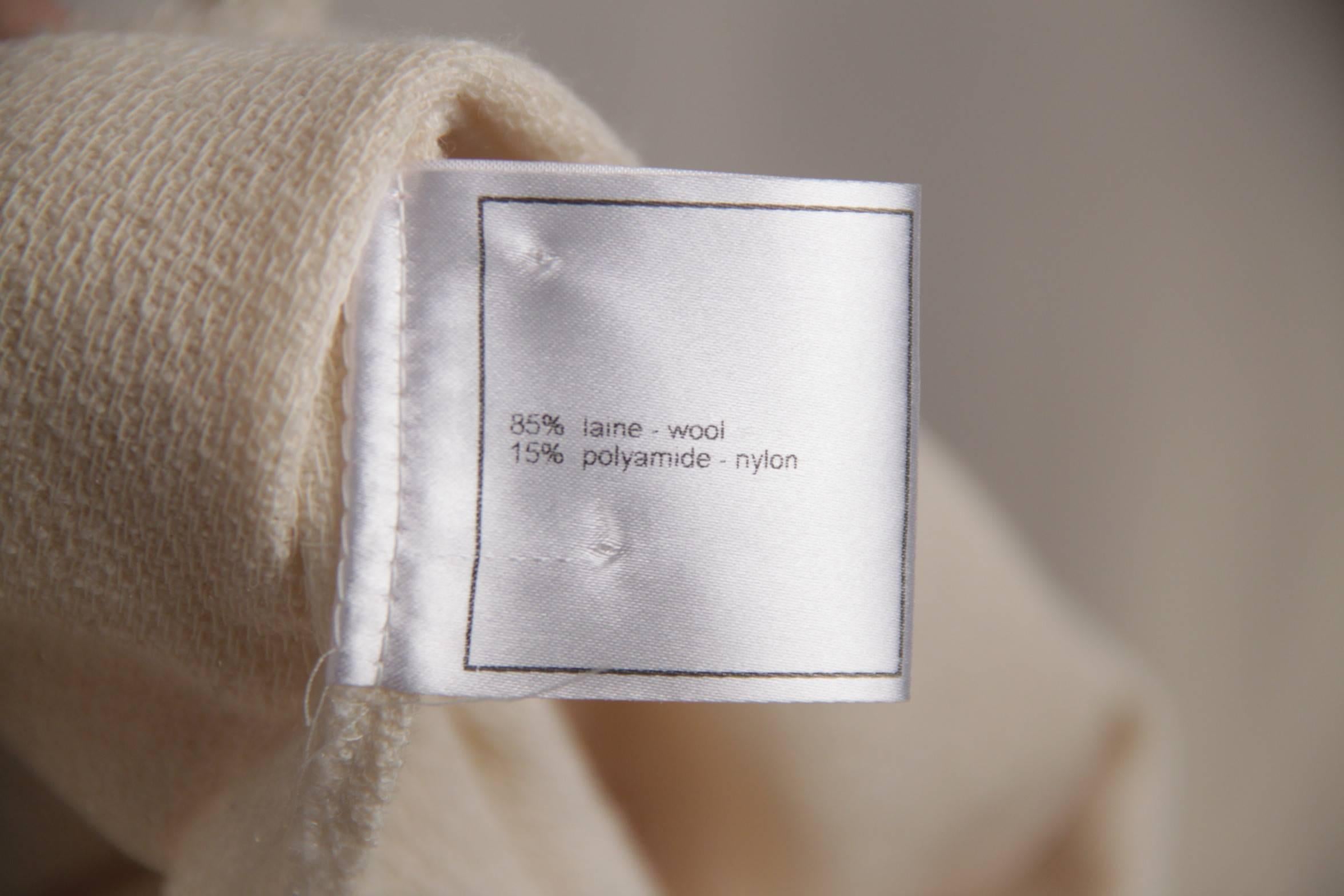 CHANEL Beige Wool Blend COCO LINE JACKET Short Sleeve Size 36 1