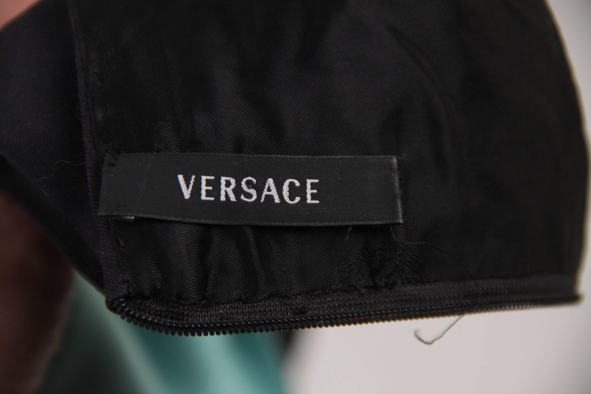 Versace Multicolor Print Cotton and Silk Sleeveless Sheath Dress Size 42 5