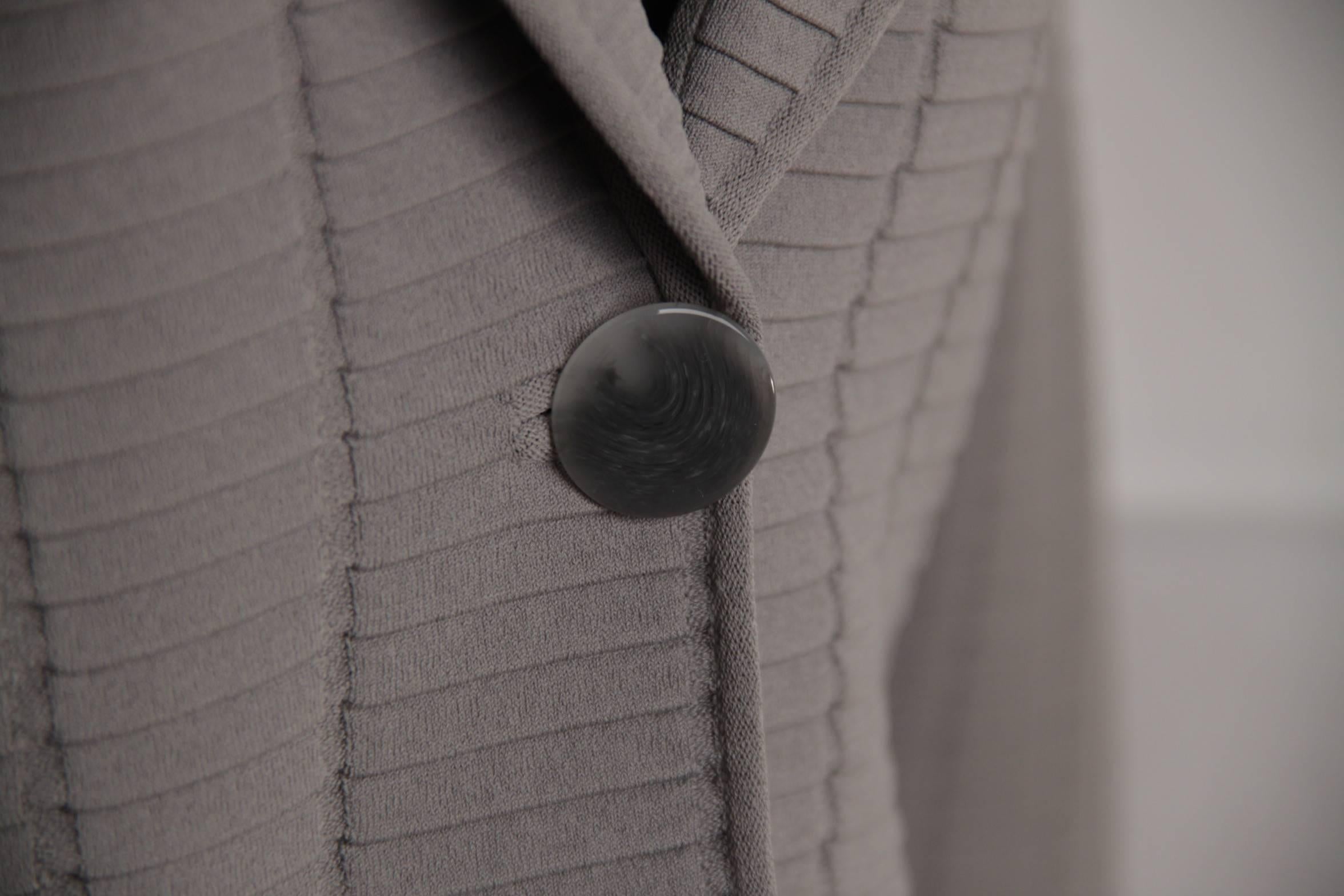 GIORGIO ARMANI BLACK LABEL Gray TEXTURED BLAZER Jacket SIZE 40 IT In Excellent Condition In Rome, Rome